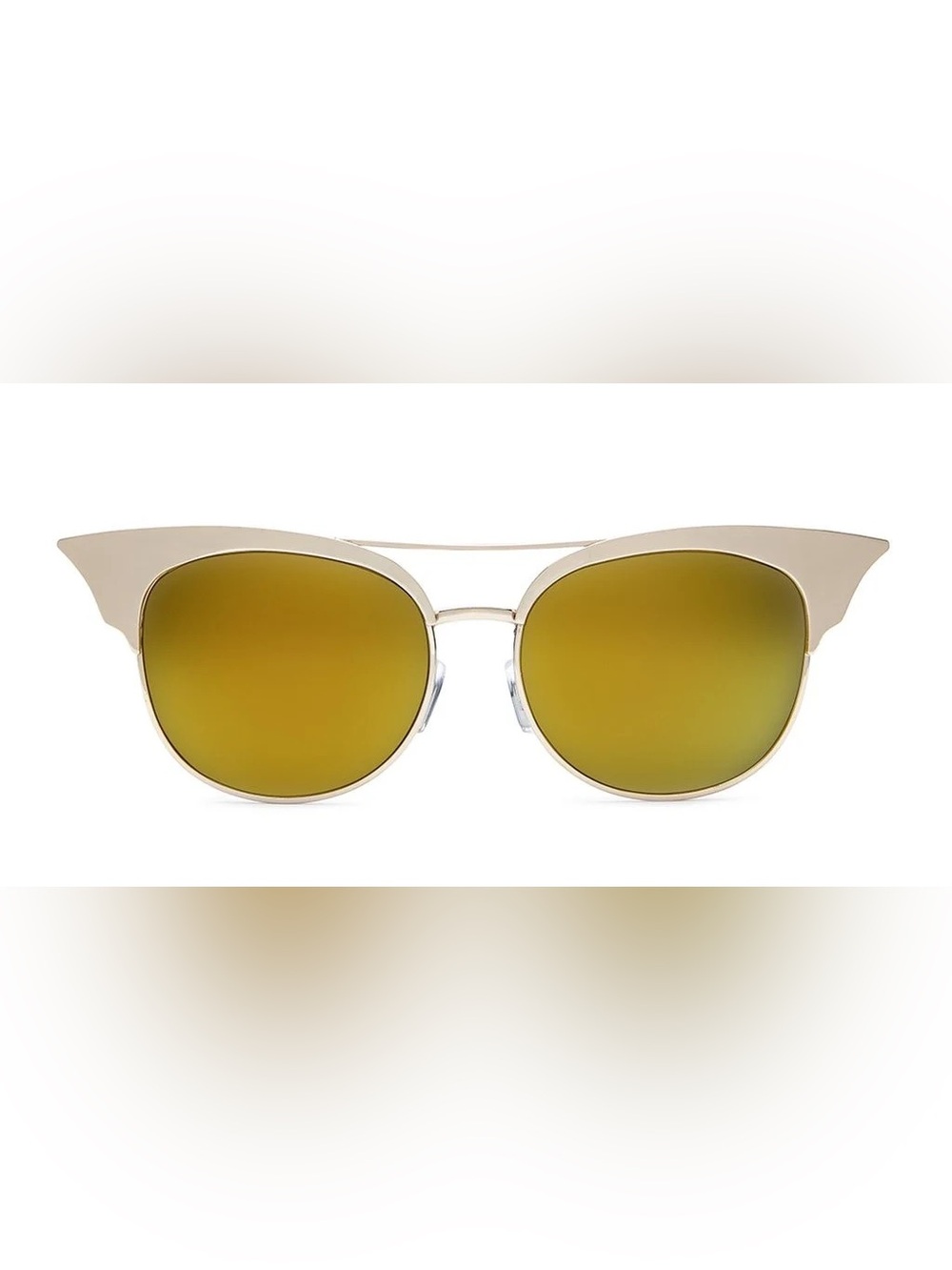 Quay Australia Gold Frame Sunglasses with Yellow-Green Lenses